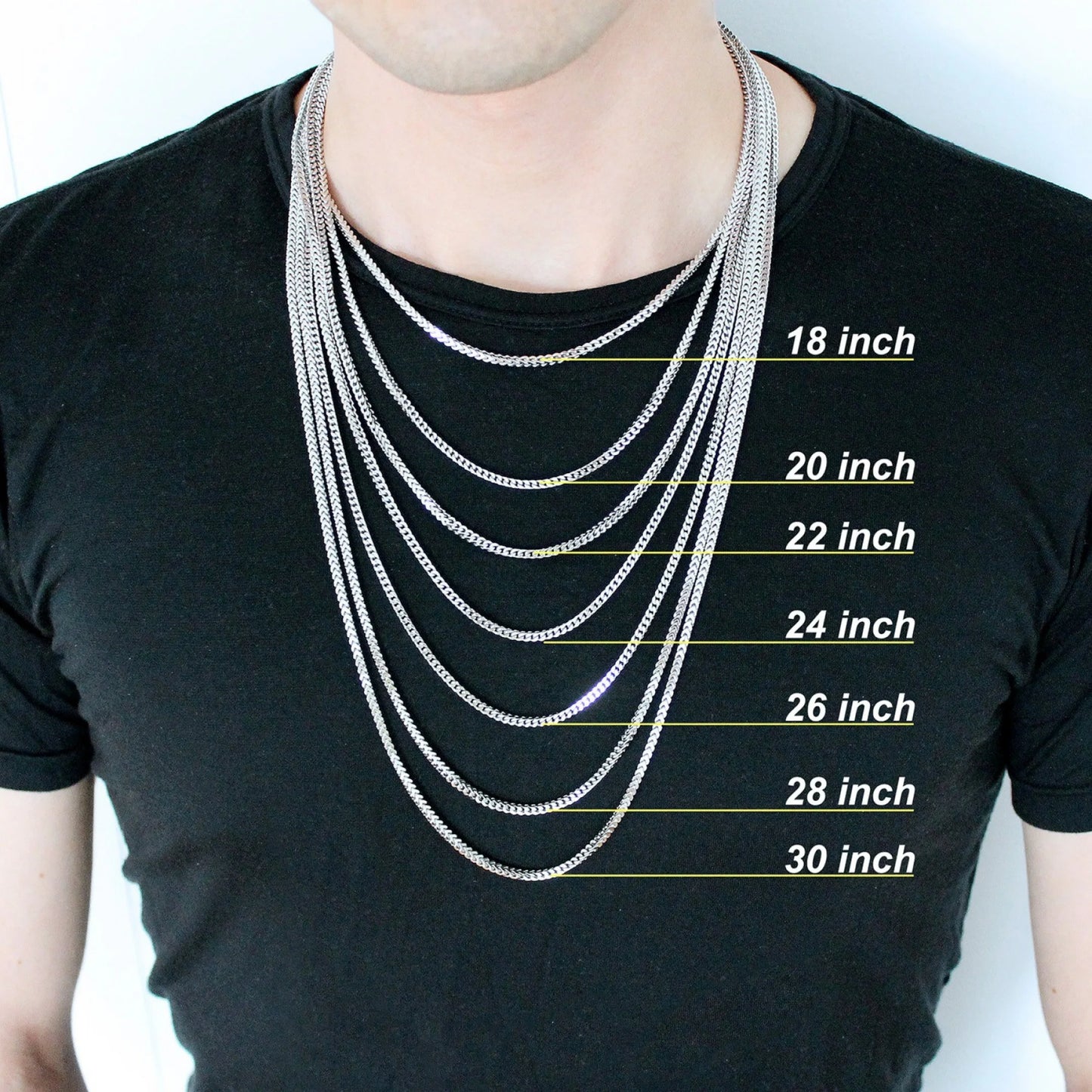 14K Real Yellow Gold Figaro Link 7.5Mm Chain Necklace (18"-30") Italian Jewelry for Men