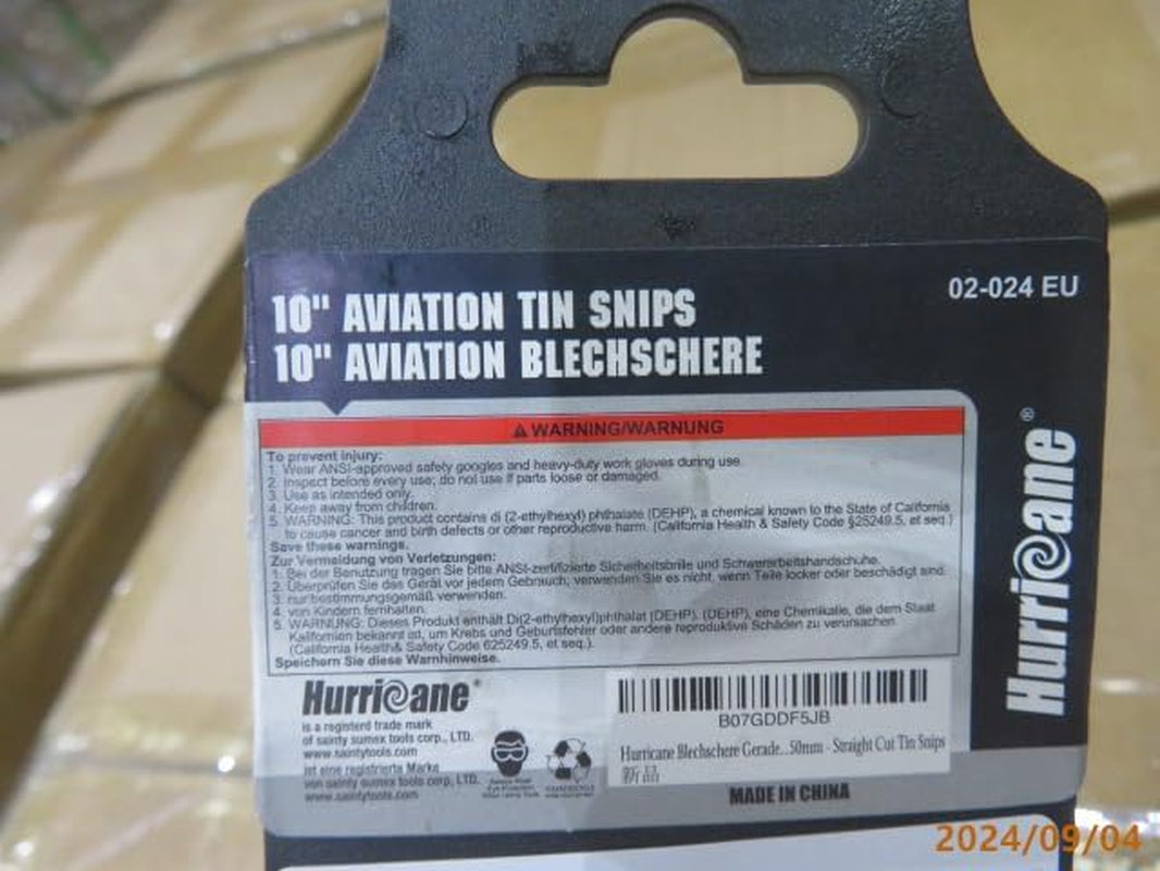 10 Inch Aviation Tin Snips, Heavy Duty Metal Cutter Shears for Cutting Sheet Metal, Straight Cut, Chrome Vanadium Steel