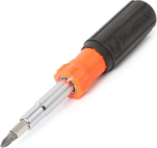Greatneck SD11RC 11 in 1 Screwdriver and Nut Driver Set, Multi-Bit Cushion Grip, Multi Tool Screwdriver Kit, HVAC Tools, Electrician Tools