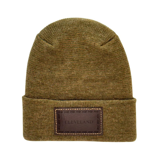 Haakwear Cleveland Theta Stitch Cuffed Beanie - Made in USA Hats (Limited Edition) - Brown / Green Fusion